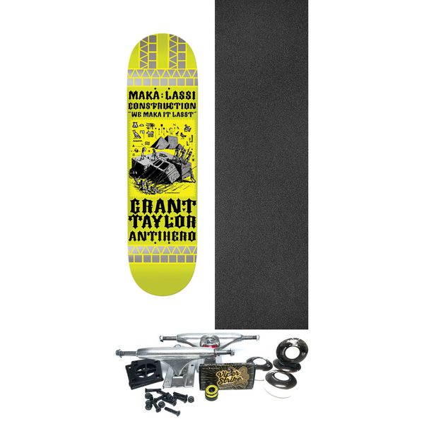 Anti Hero Skateboards Grant Taylor Makalassi Construction Renovated Skateboard Deck - 8.38" x 32.25" - Complete Skateboard Bundle